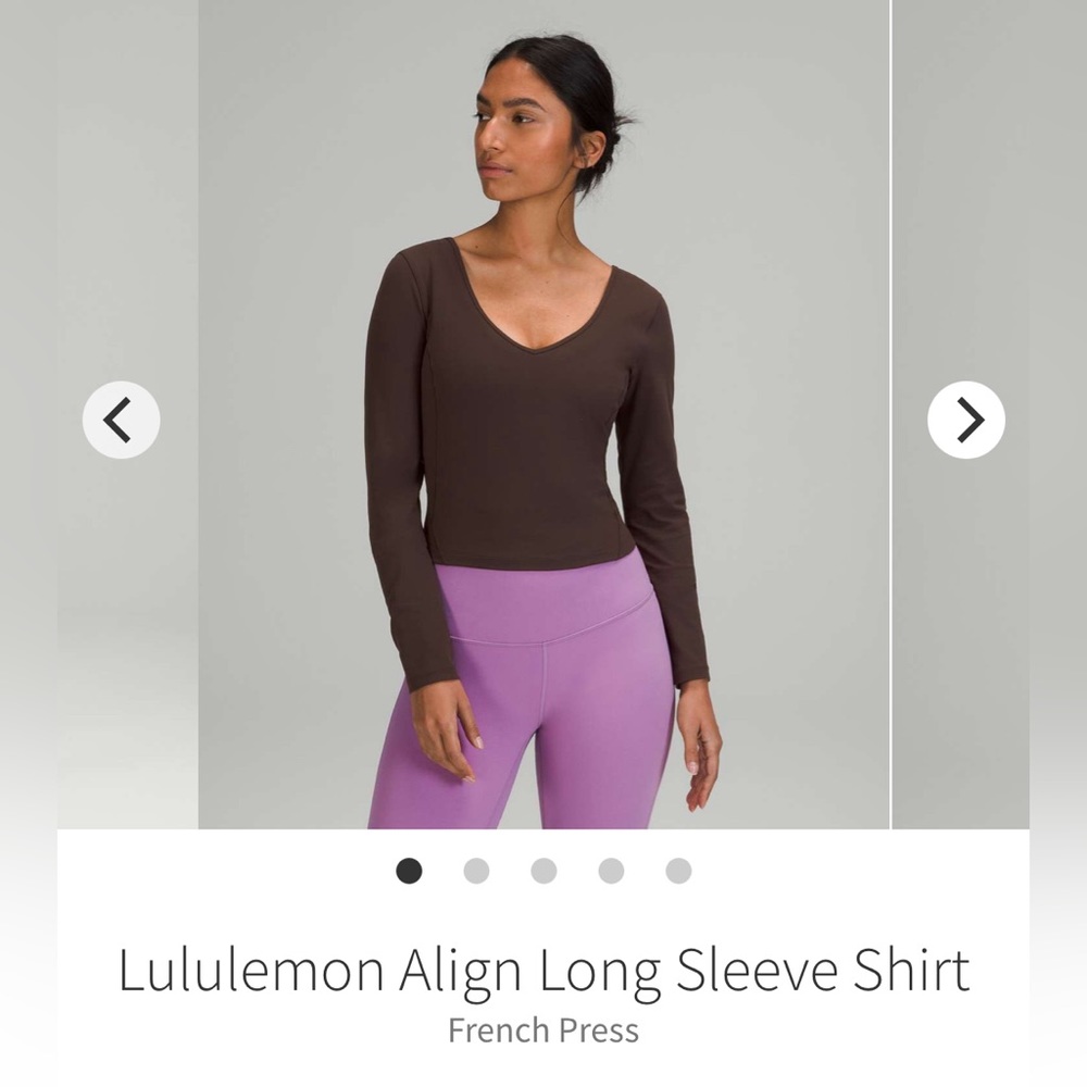 Lululemon Align Long Sleeve T-Shirt Size 8 French Press